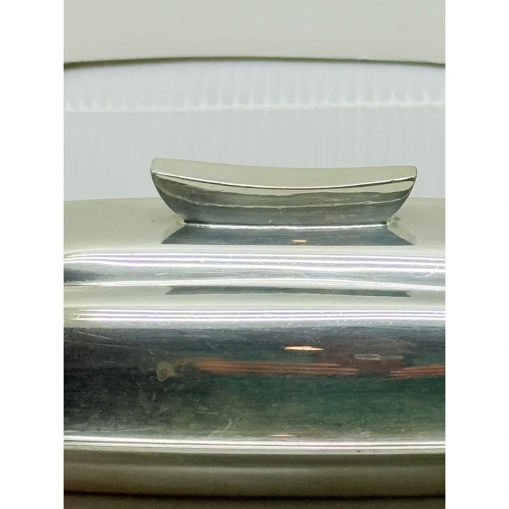 Vintage F.B. Rogers Silver Co. Modernist MCM Silver Plate Butter Dish Modern